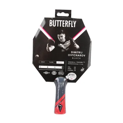 Butterfly Timo Boll Black tafeltennisbatje | wedstrijdbatje voor technisch geavanceerde spelers | ITTF-gecertificeerde Wakaba coating | concave greepvorm
