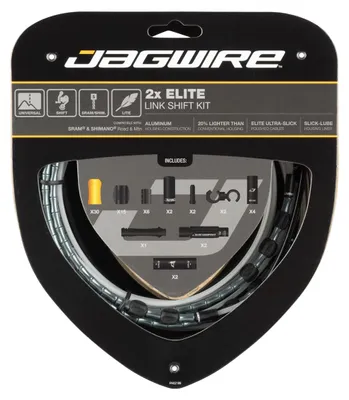 Zdjęcie produktu dla Zestaw linek przerzutkowych Jagwire Road & Mountain Elite Link 2x, standardowa długość, kolor szary – precyzyjny...