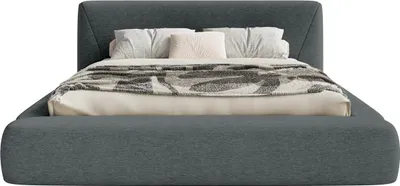 Produktbild von FEDVE Polsterbett Vemmo aus Chenille-Stoff 120x200 cm, Dunkelgrau
