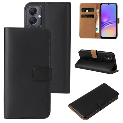 Produktbild von Handyhülle für Samsung Galaxy A05 Klapphülle Bookcase Flip Cover Hülle Handy Tasche Etui Farbe: Schwarz