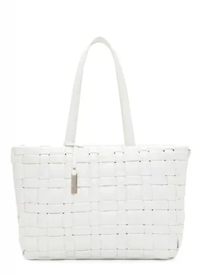 Produktbild von Tamaris Damen Shopper Handtasche Flechtmuster Lorene 32404, Farbe:Weiß