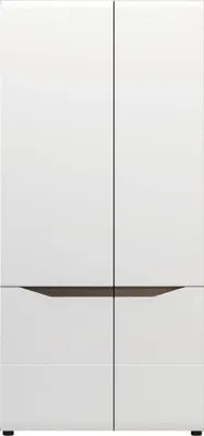 Productafbeelding van Furniture24 Garderobekast LIONEl LI8, kast met twee draaideuren, Sonoma eik/Trüffel/Wit glanzend