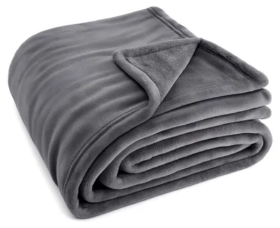 Produktbild von Fleecedecke in 220x240 cm - Anthrazit - Weiche und warme Wohndecke, Ganzjahresdecke waschbar, Sofadecke