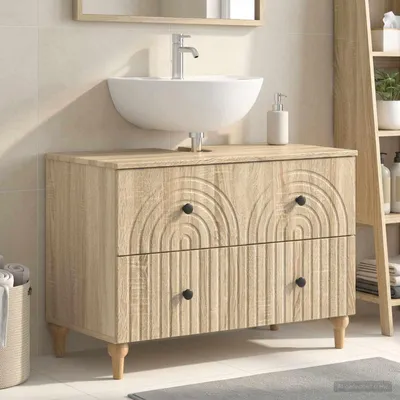 Immagine prodotto di Maison Exclusive - Mobile lavabo ALKMAAR, legno di quercia Sonoma, 82 x 41 x 59 cm