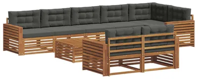 Imagen del producto de vidaXL Juego de sofás de exterior, 9 piezas, color natural y antracita