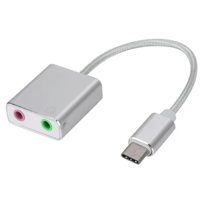 Obrázek produktu pro Zvuková karta,Zvuková karta typu C,Zvuková karta z hliníkové slitiny,3,5mm zvuková karta,Externí zvuková karta