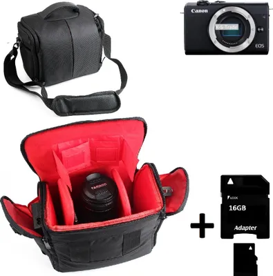 Produktbild von Kompatibel mit Canon EOS M200 Kameratasche Fototasche Umhängetasche Schultertasche Zubehör Tasche mit Zusatzfächern, Regenschutz Trennwänden +