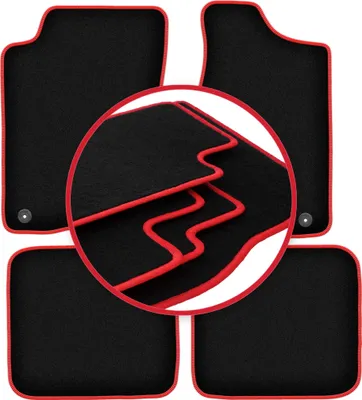 Immagine prodotto di Tappetini in velluto Nero/Rosso per Audi 80 B3 1986-1991 Set 4 pezzi