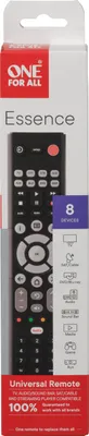 Produktbild von One For All Essence Basic 8, Audio, DVD/Blu-ray, Spielekonsole, Soundbar-Lautsprecher, TV, IR Wireless, Drucktasten, Schwarz