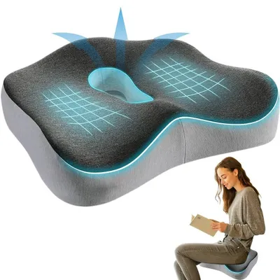 Produktbild von Orthopädisches Memory Foam Steißbeinkissen 40x34.5cm Ergonomisch für Bürostuhl