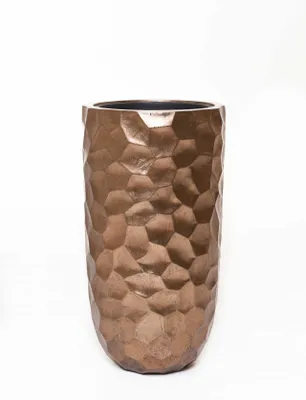 Immagine prodotto di Vaso da fiori AMOLAR in fibra di vetro, color bronzo satinato, 41x41x75 cm