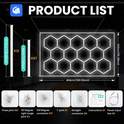 Obrázek produktu pro LED osvětlení do garáže – stropní svítidlo s rámem, 14 LED diod – 220–240 V – vhodné do garáže, dílny a skladu