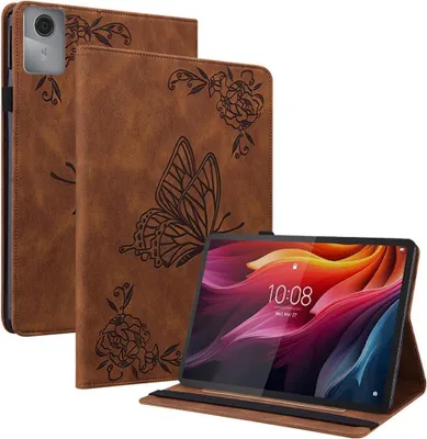 Produktbild von Lenovo Idea Tab 11 Hülle - Coverup Schmetterlinge Klapphülle - Braun