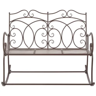 Image de vidaXL Banc de jardin 104 cm fer antique brun