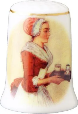 Image de Dessert à la porcelaine « La fille au chocolat », décor doré, miniature