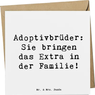 Produktbild von Mr. & Mrs. Panda Glückwunschkarte Spruch Adoptivbrüder Extra - Weiß - Geschenk, Klappkarte, herzerwärmende Sprüche, Geschwisterliebe, Familie, Adoptivbruder, Bindung