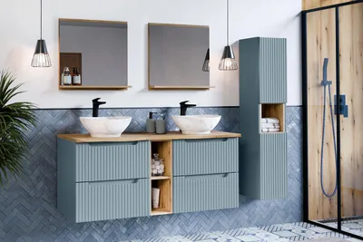 Imagen del producto de Conjunto de muebles de 100 cm de ancho, que incluye una encimera y un armario alto