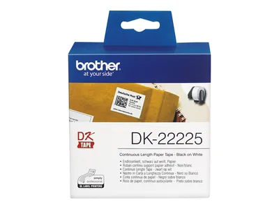 Produktbild von Brother Endlosetiketten Papier weiß, 30,48 m x 38 mm   DK-22225