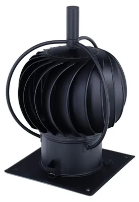 Produktbild von Schornsteinaufsatz Turbowent TUZ 1 mit Montageplatte, Edelstahl, Ø 150 mm, schwarz