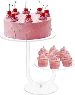Produktbild von 2-stufiger Acryl-Cupcake-Ständer für Desserts und Geburtstage