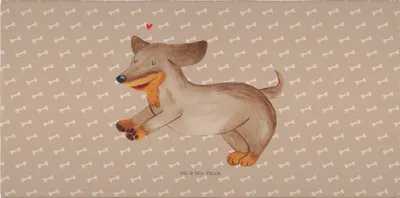 Produktbild von Mr. & Mrs. Panda Handtuch Hund Dackel - Hundeglück - Geschenk, Frotteehandtuch, frottee, Hunde, Sprüche, 50x100, Herz, gesichtstuch, Flauschtuch