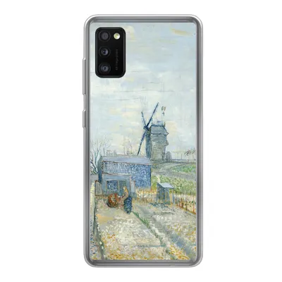 Produktbild von MuchoWow® Handyhülle Schutzhülle Hülle für Samsung Galaxy A41 Montmartre: Mühlen und Gärten - Vincent van Gogh Silikon Softcase Handy Hülle - Mobiltelefon