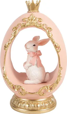 Zdjęcie produktu dla Clayre & Eef Figurka dekoracyjna jajko 13x10x20 cm biały plastik