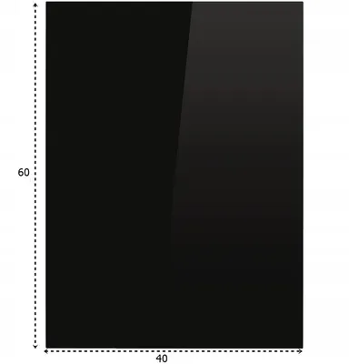 Obrázek produktu pro Černá obdélníková skleněná deska pro krbová kamna 60x40 cm - tvrzené sklo, ochrana proti jiskrám, skleněná deska pro krb | 600x400 mm