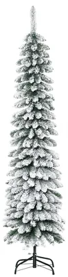 Immagine prodotto di Albero di Natale artificiale, con decorazioni, altezza 180 cm, modello sottile, colore verde/bianco | Colore: Verde/Bianco | Dimensioni: 46x46x180 cm