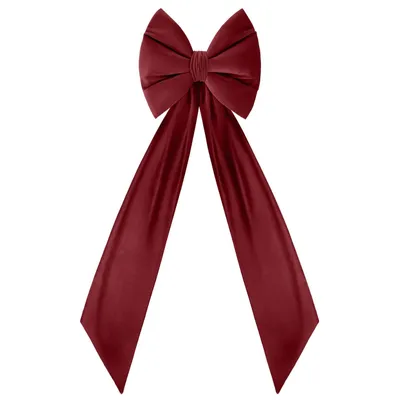 Produktbild von Domarex Dekorative XXL Velvet-Schleife – elegante Premium-Schleifendeko aus Velours – handgefertigte Weihnachtsdekoration – Rot