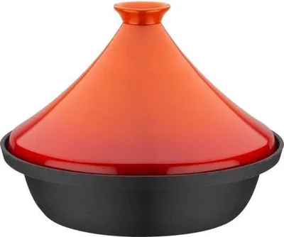 Image de Gsw Tagine RED/Orange Tajine, Fonte/Aluminium coulé, 30 cm de diamètre, compatible induction