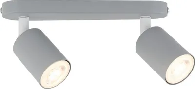 Produktbild von Kinderzimmerlampe Metall verstellbar Grau GU10 2-flammig länglich Kinderlampe