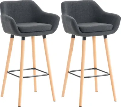 Obrázek produktu pro sada 2 barových židlí - Barová židle - Pohodlné látkové čalounění, útulný design