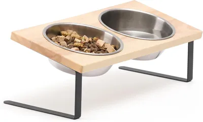 Produktbild von Erhöhter Katzennapf Edelstahl 15° Neigung
