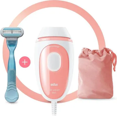 Produktbild von Braun Silk-expert Pro Silk-expert Mini Intense Pulsed Light (IPL) Pink, White BRAUN Farba výrobku: Pink, White, Napájanie: AC, Technológia epilácie: Intenzívne pulzné svetlo (IPL), Použitie na telo: Áno, Presnosť nástavca (tvár): Áno