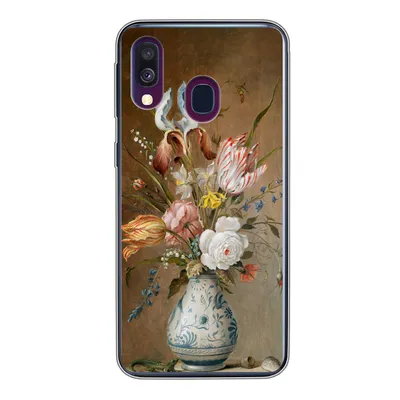 Produktbild von MuchoWow® Handyhülle Schutzhülle Hülle für Samsung Galaxy A40 Stilleben mit Blumen - Balthasar van der Ast - Alte Meister Silikon Softcase Handy Hülle - Handy-Tasche