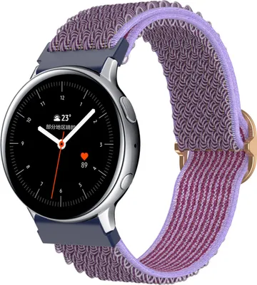 Produktbild von Für SAMSUNG Armband Nylon Loop Galaxy 20mm Active SmartWatch 42-46mm - 20 mm Flieder