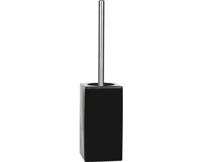 Produktbild von Spirella WC Bürste Toilettenbürste Klobürste "Quadro" Steingut 11,5 x 45 cm - Schwarz