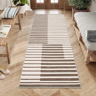 Zdjęcie produktu dla Dyrektnie Unyqoos® – dywan z krótkim włosiem, 80x150 cm, kolor brązowy – antypoślizgowy i wyjątkowo miękki, idealny do salonu, sypialni, przedpokoju i kuchni