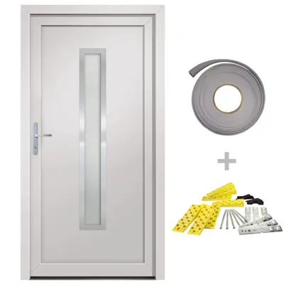 Produktbild von vidaXL Haustür Weiß 108x208 cm PVC