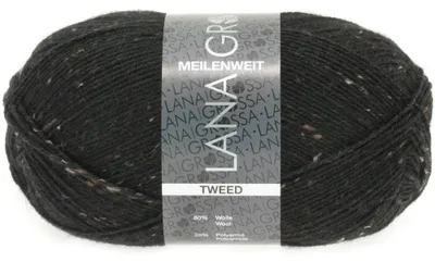 Produktbild von Lana Grossa - Meilenweit 100g Tweed 0126 schwarz tweed