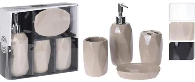 Imagen del producto de Juego de accesorios para baño Koopman Optima, color blanco