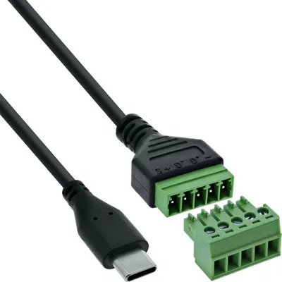 Immagine prodotto di InLine® USB-C da spina a morsettiera, 5 pin, con cavo