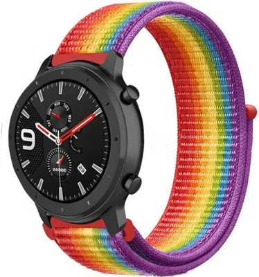 Produktbild von Strap-it Xiaomi Amazfit GTR Nylonarmband (Regenbogen)