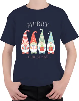Produktbild von MERRY CHRISTMAS Wichtel Weihnachtswichtel Gnom Geschenke Niedlich Uni Kinder T-Shirt, Navy, 128