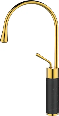 Produktbild von BADLAND Waschtischarmatur Wasserhahn Hoch GABRO Mischbatterie für Badezimmer in Schwarz-Gold