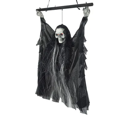 Produktbild von Halloween Skelett Deko, 35 x 25 Hängende Gruselig Geister für Halloween Indoor und Outdoor Dekoration Die Augen leuchten und die Flügel können sich bewegen