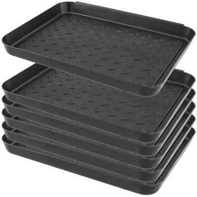 Image de Set de 6 plateaux en plastique pour chaussures - Rangement multifonctionnel