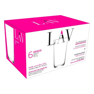 Zdjęcie produktu dla Szklanki typu highball LAV Assos - 490 ml - 6 sztuk