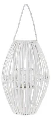 Teelichthouder, Weide & Glas, 32 cm, weiß